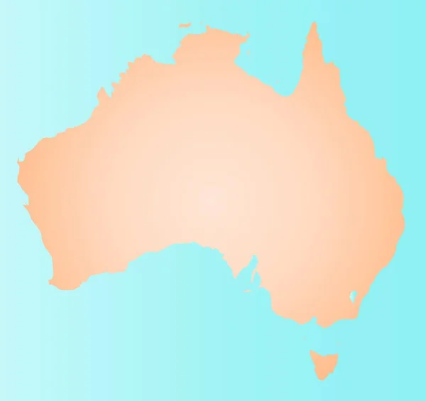 青い海を背景にしたオーストラリアのシルエット地図 — ストックベクタ