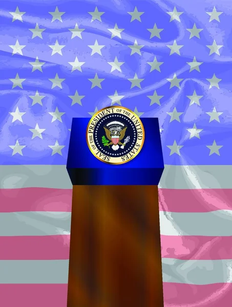 Una Descripción Del Sello Del Presidente Los Estados Unidos América — Archivo Imágenes Vectoriales