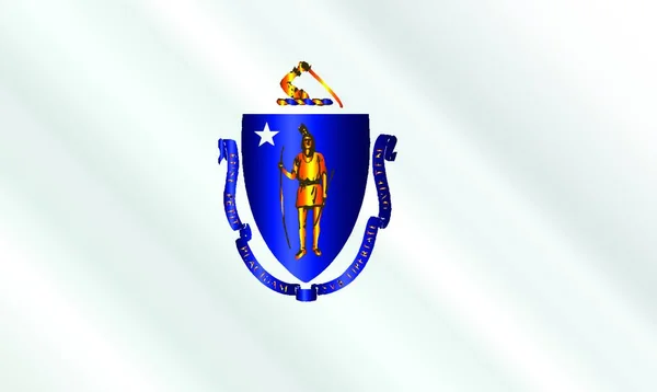 Bandeira Estado Americano Massachusetts — Vetor de Stock