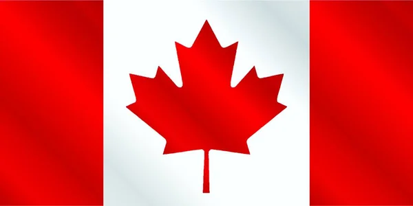 Канадский Флаг Красно Белом Блеске — стоковый вектор