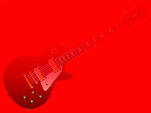 Guitarra Rock Roll Definitiva Fondo Rojo — Archivo Imágenes Vectoriales