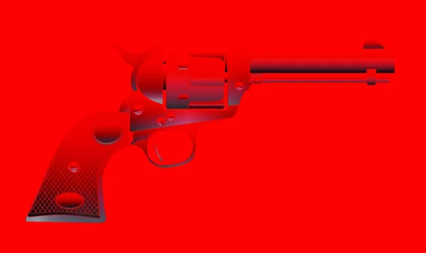 Salvaje Oeste Rojo Caliente Seis Pistola Aislado Sobre Fondo Rojo — Archivo Imágenes Vectoriales