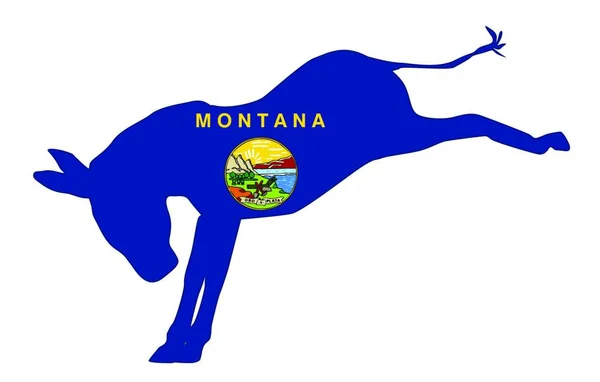 Bandera Del Burro Del Partido Demócrata Montana Sobre Fondo Blanco — Vector de stock