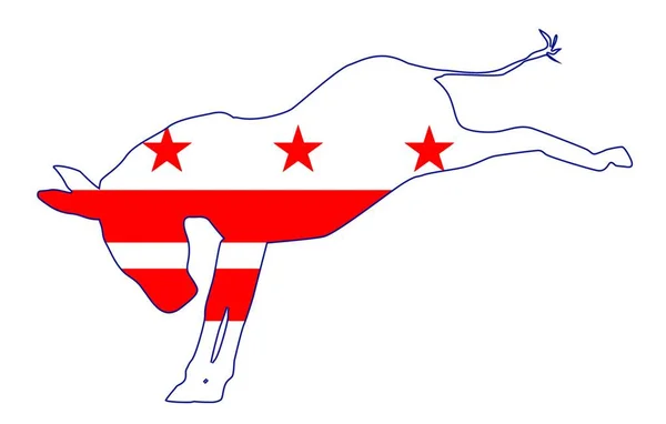 Bandeira Burro Partido Democrata Washington Sobre Fundo Branco — Vetor de Stock