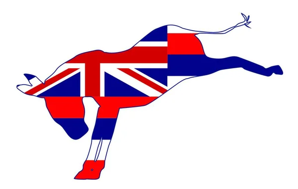 Hawaii Democrat Party Donkey Flag White Background — Stock Vector