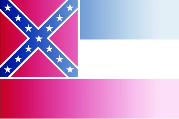 Flaggan Den Amerikanska Delstaten Mississippi Med Bleknad — Stock vektor