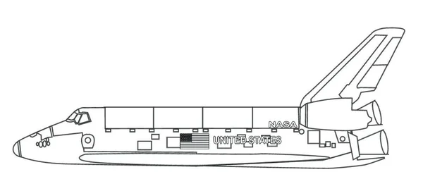 Eine Typische Space Shuttle Linie Auf Weißem Hintergrund — Stockvektor