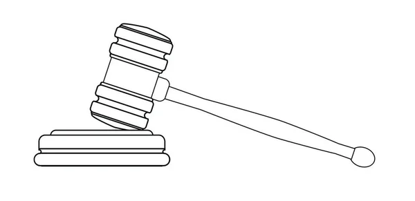 Desenho Linha Cascalho Utilizado Pelos Juízes Num Tribunal Leiloeiros Sobre —  Vetores de Stock