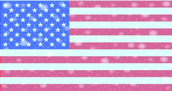Usa Bandiera Sotto Una Nevicata — Vettoriale Stock