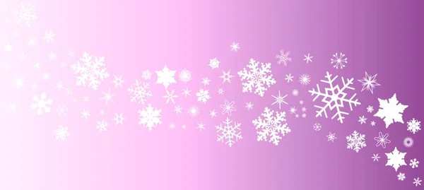 Ένα Πανό Από Νιφάδες Χιονιού Άσπρο Πάνω Ροζ Φόντο — Διανυσματικό Αρχείο