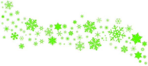 Ένα Πανό Από Νιφάδες Χιονιού Παστέλ Πράσινο Λευκό Φόντο — Διανυσματικό Αρχείο