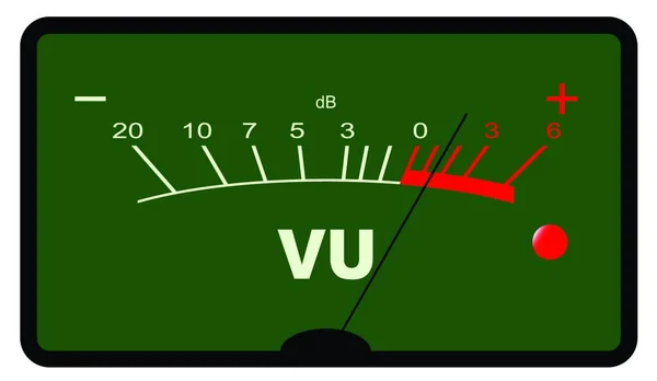 Tipico Contatore Audio Analogico Come Trova Sui Vecchi Registratori — Vettoriale Stock