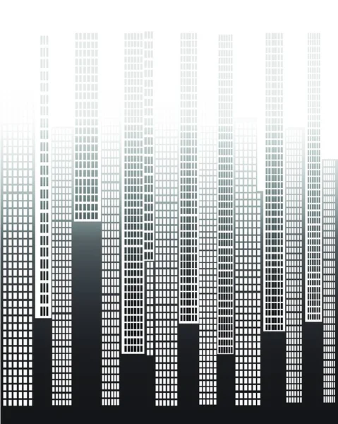 Eine Stadtsilhouette Verblasst Wenn Die Gebäude Höher Werden — Stockvektor