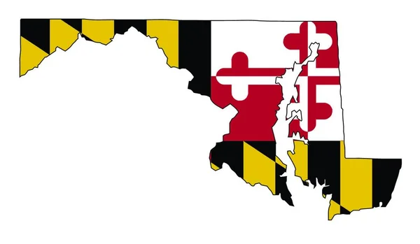 Carte État Maryland Avec Carte Médaillon — Image vectorielle
