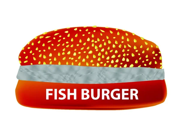 ゴマ饅頭の大きな魚バーガー — ストックベクタ