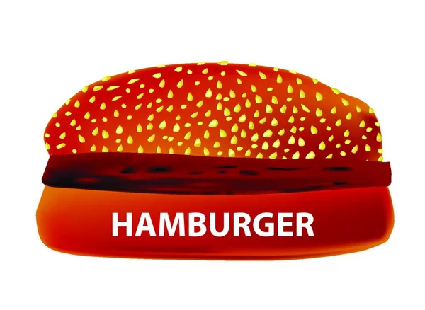 Large Hamburger Sesame Bun — Stock Vector