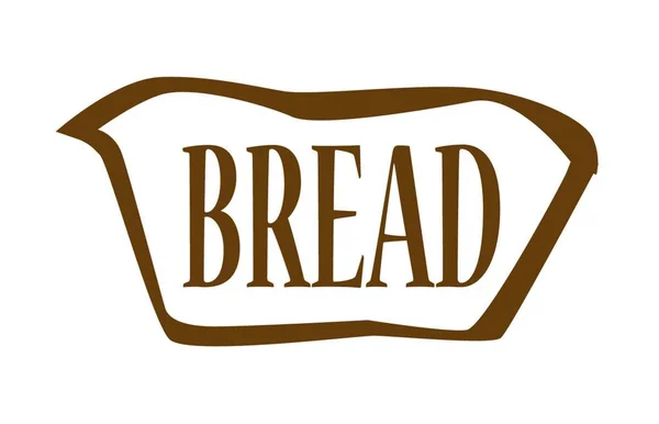 Brown Bread Outline Silhouette Icon White Backgound — Stock Vector