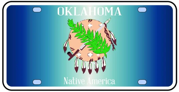 Номерные Знаки Штата Оклахома Цветах Государственного Флага — стоковый вектор