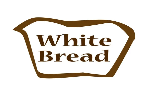 White Bread Outline Silhouette Icon White Backgound — Stock Vector