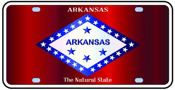 Placa Del Estado Arkansas Los Colores Bandera Del Estado Con — Vector de stock