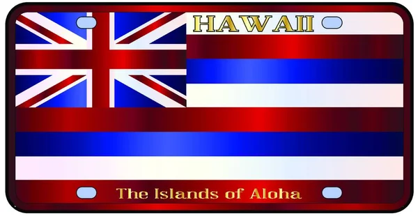 Kennzeichen Des Staates Hawaii Den Farben Der Staatsflagge Mit Den — Stockvektor