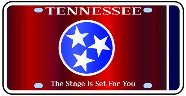Placa Del Estado Tennessee Los Colores Bandera Del Estado Con — Vector de stock