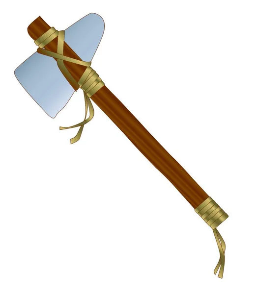 Hacha Tomahawk Estilo Indio América Del Norte Sobre Fondo Blanco — Vector de stock