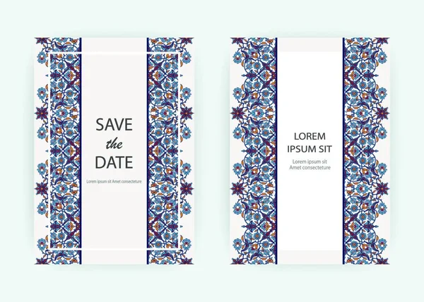 Arabesque Floral Διακόσμηση Εκτύπωσης Σύνορα Πρότυπο Σχεδιασμό Διάνυσμα Ανατολίτικο Μοτίβο — Διανυσματικό Αρχείο