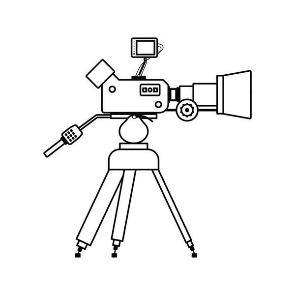 Film Camera Icoontje Dunne Lijn Ontwerp Vectorillustratie — Stockvector