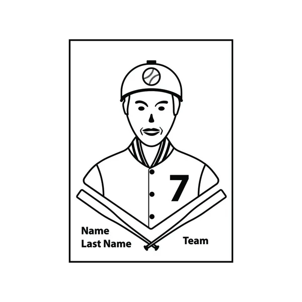 Baseball Kortikonen Tunn Linje Design Vektorillustration — Stock vektor