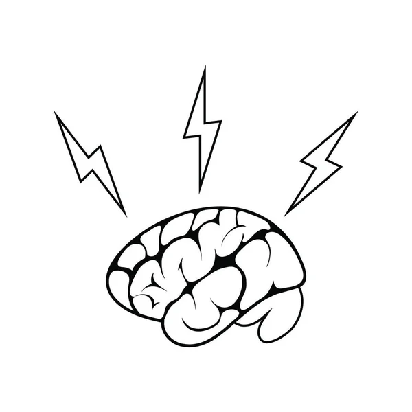 Ikone Des Brainstorms Dünnschichtgestaltung Vektorillustration — Stockvektor