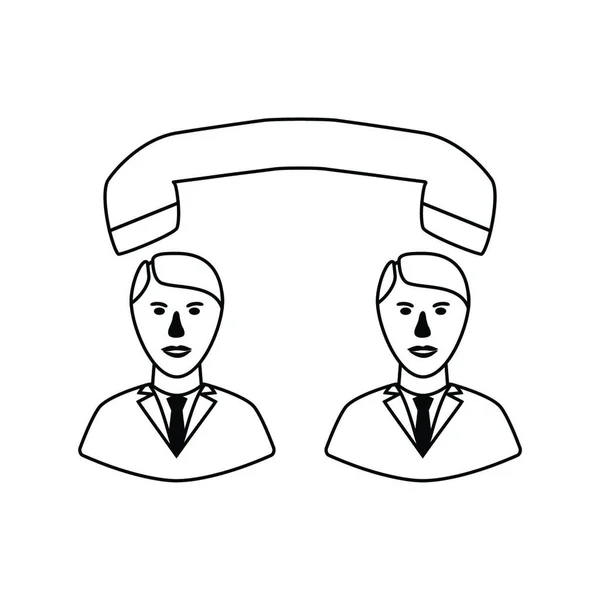 Telefon Konuşmasının Simgesi Nce Çizgi Tasarımı Vektör Illüstrasyonu — Stok Vektör