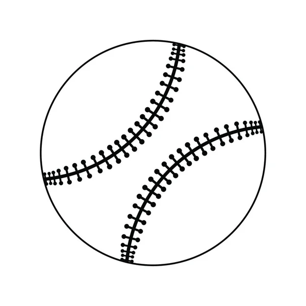 Icono Pelota Béisbol Diseño Línea Delgada Ilustración Vectorial — Archivo Imágenes Vectoriales