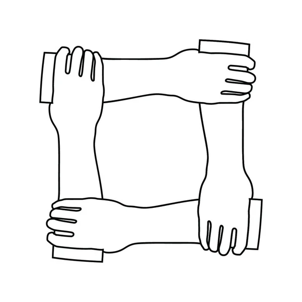 Икона Скрещенных Рук Тонкая Линия Дизайна Векторная Иллюстрация — стоковый вектор