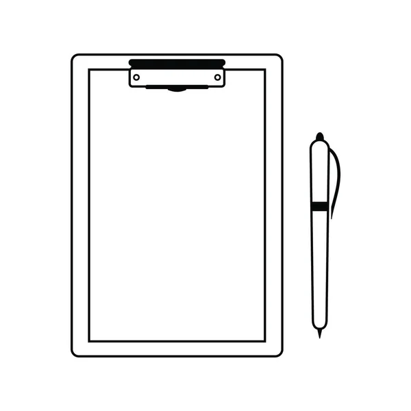 Ikoon Van Tablet Pen Dunne Lijn Ontwerp Vectorillustratie — Stockvector