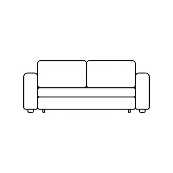 电影院沙发图标 细线设计 矢量插图 — 图库矢量图片