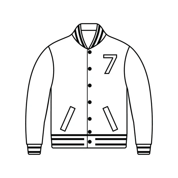 Icône Veste Baseball Conception Ligne Mince Illustration Vectorielle — Image vectorielle