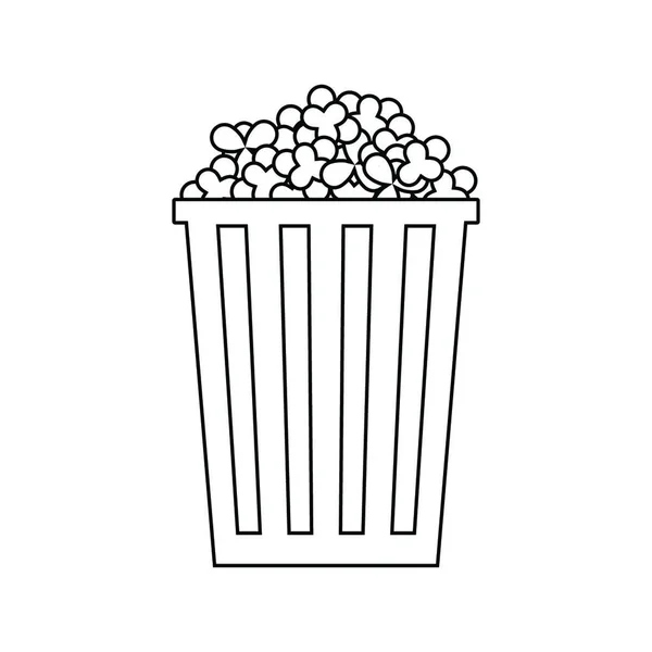 Bioscoop Popcorn Pictogram Dunne Lijn Ontwerp Vectorillustratie — Stockvector