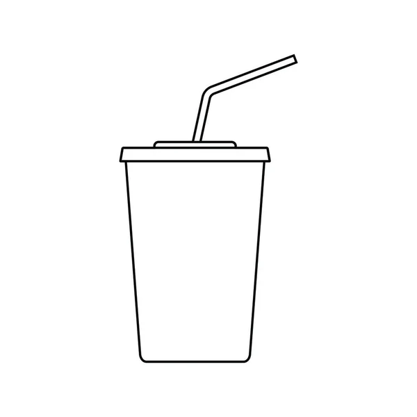 シネマ ソーダ飲み物アイコン 細い線のデザイン ベクトル図 — ストックベクタ