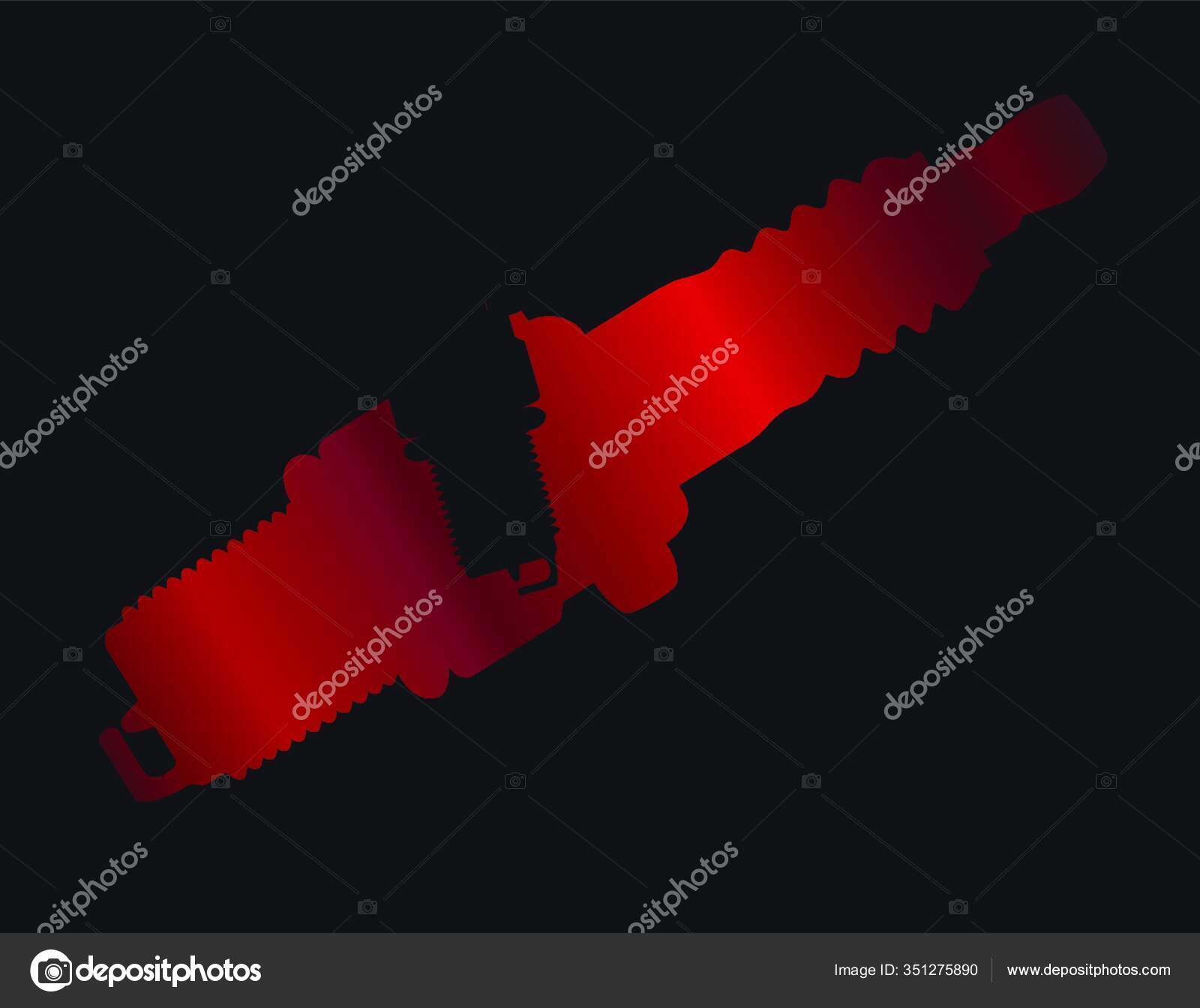 Red Spark Plug Silhouette Black Background Stock Vector by ©PantherMediaSeller 351275890