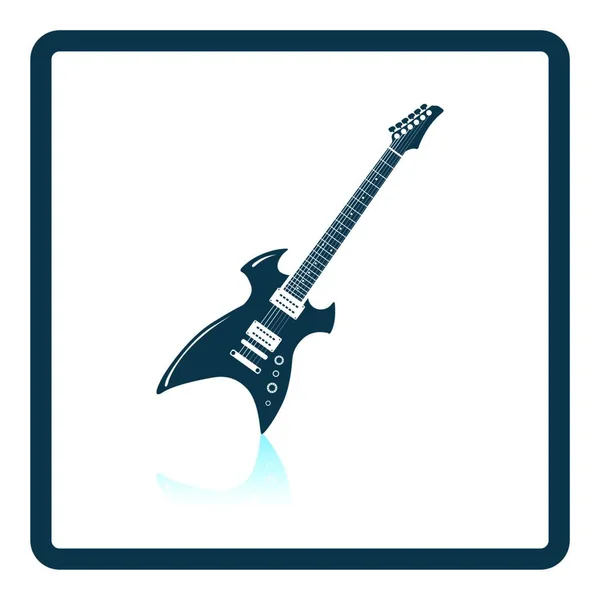 Icono Guitarra Eléctrica Diseño Reflejo Sombra Ilustración Vectorial — Archivo Imágenes Vectoriales