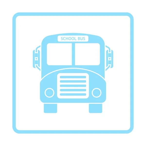 School Bus Icon Blue Frame Design Vector Illustration — Stock Vector