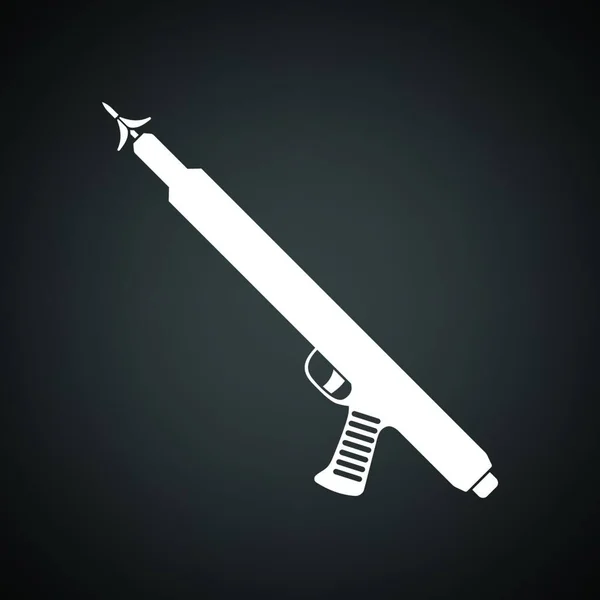 Speargun のアイコン 白と黒の背景 ベクトル図 — ストックベクタ