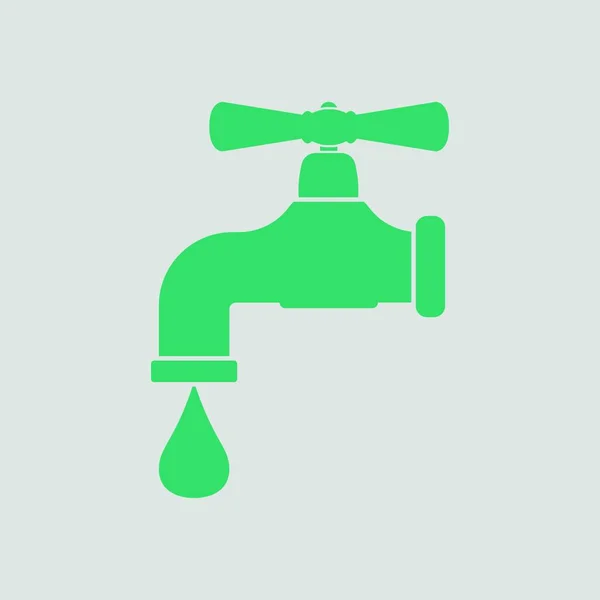 Іконка Труби Клапаном Сірий Фон Зеленим Векторні Ілюстрації — стоковий вектор