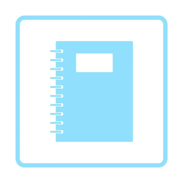 Libro Ejercicios Con Icono Pluma Diseño Marco Azul Ilustración Vectorial — Vector de stock