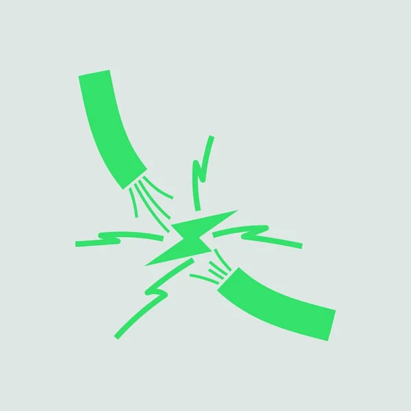 Икона Проволоки Серый Фон Зеленым Векторная Иллюстрация — стоковый вектор