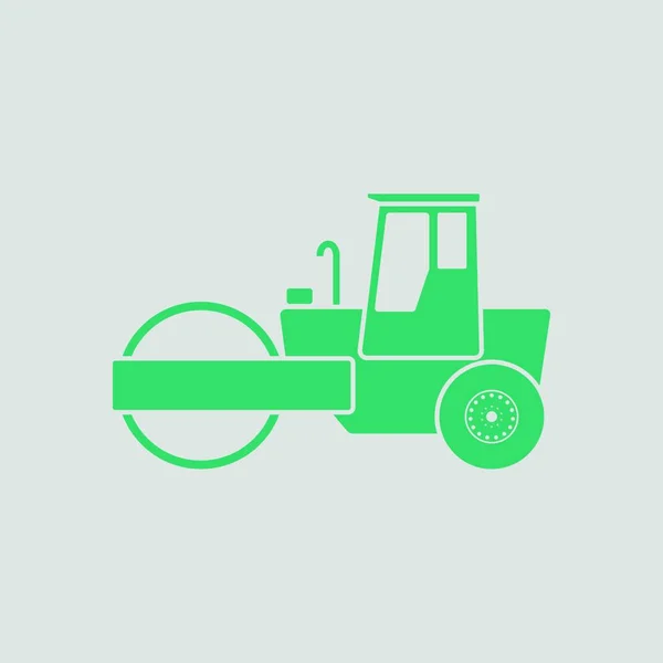 Ikona Walec Drogowy Szare Tło Zielonym Ilustracja Wektorowa — Wektor stockowy