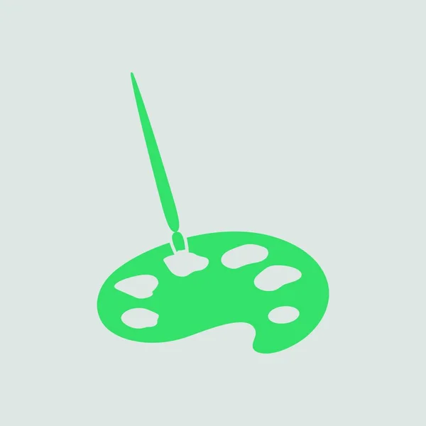 School Palette Brush Icon Gray Background Green Vector Illustration — Stock Vector