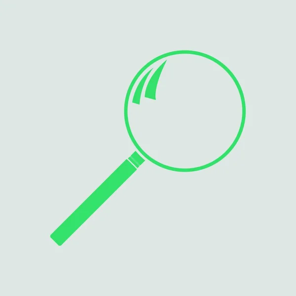 Значок Лупа Сірий Фон Зеленим Векторні Ілюстрації — стоковий вектор