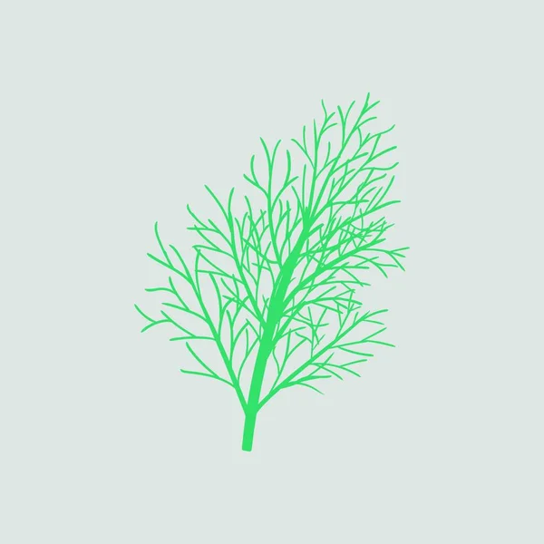 Dill Symbol Grauer Hintergrund Mit Grün Vektorillustration — Stockvektor